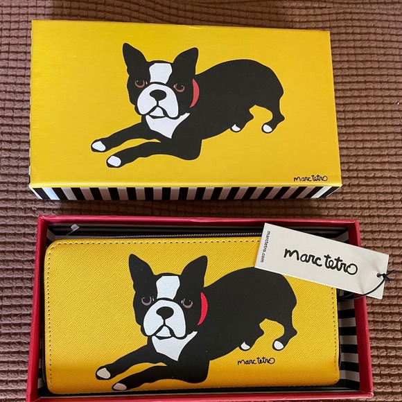 Marc Tetro Handbags - Marc Tetro Yellow Boston Terrier Wallet - In Mint Condition in the original box!